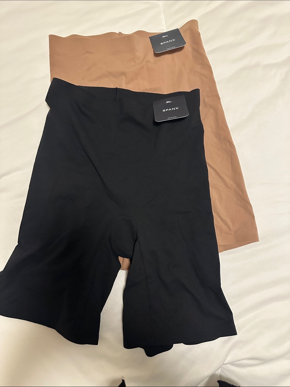SPANX Women’s Brown and Black light Compression Shorts Duo